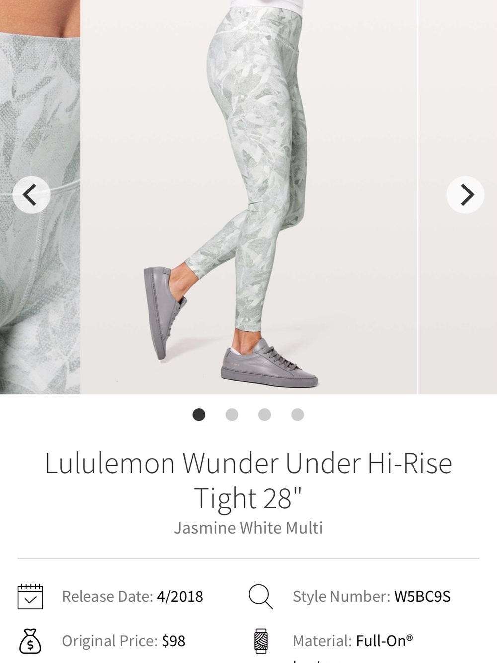 lululemon athletica Hi-Rise Printed Leggings - Jasmine White Multi